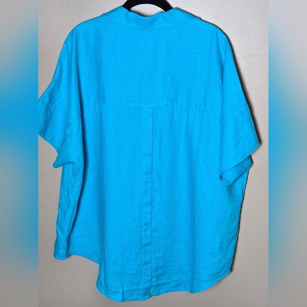 NWT Soft Surroundings 100% Linen Button Back Mini… - image 2